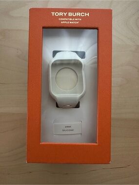 Tory Burch 41mm Silicone Apple Watch Case in White/Cream